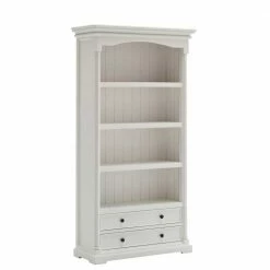 Weißes Standregal Mit 2 Schubladen Riadura Landhaus -Gosy-shop weisses standregal mit 2 schubladen landhaus riadura 03