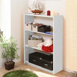 Weißes Standregal Mit Drei Fächern - Julisch -Gosy-shop weisses standregal mit drei faechern aus kiefer 81x112x31 julisch 01