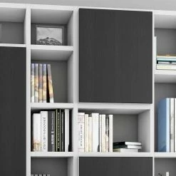 Weißes Stauraum Regal 214 Cm Breit - Jantal -Gosy-shop weisses stauraum regal 214 cm breit mit 3 tueren schwarzbraun eiche jantal 03