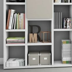 Weißes Wohnraumregal Mit 20 Fächern - Mevrinus -Gosy-shop weisses wohnraumregal mit 20 faechern offen plus 3 tuerfaecher mevrinus 02