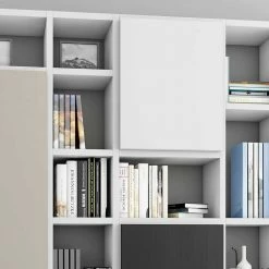 Weißes Wohnraumregal Mit 20 Fächern - Mevrinus -Gosy-shop weisses wohnraumregal mit 20 faechern offen plus 3 tuerfaecher mevrinus 03