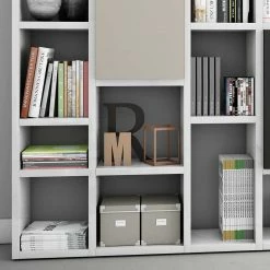 Wohnraum Aufbewahrungsregal In Hochglanz - Udiessa -Gosy-shop wohnraum aufbewahrungsregal in hochglanz weiss beige schwarzbraun udiessa 02