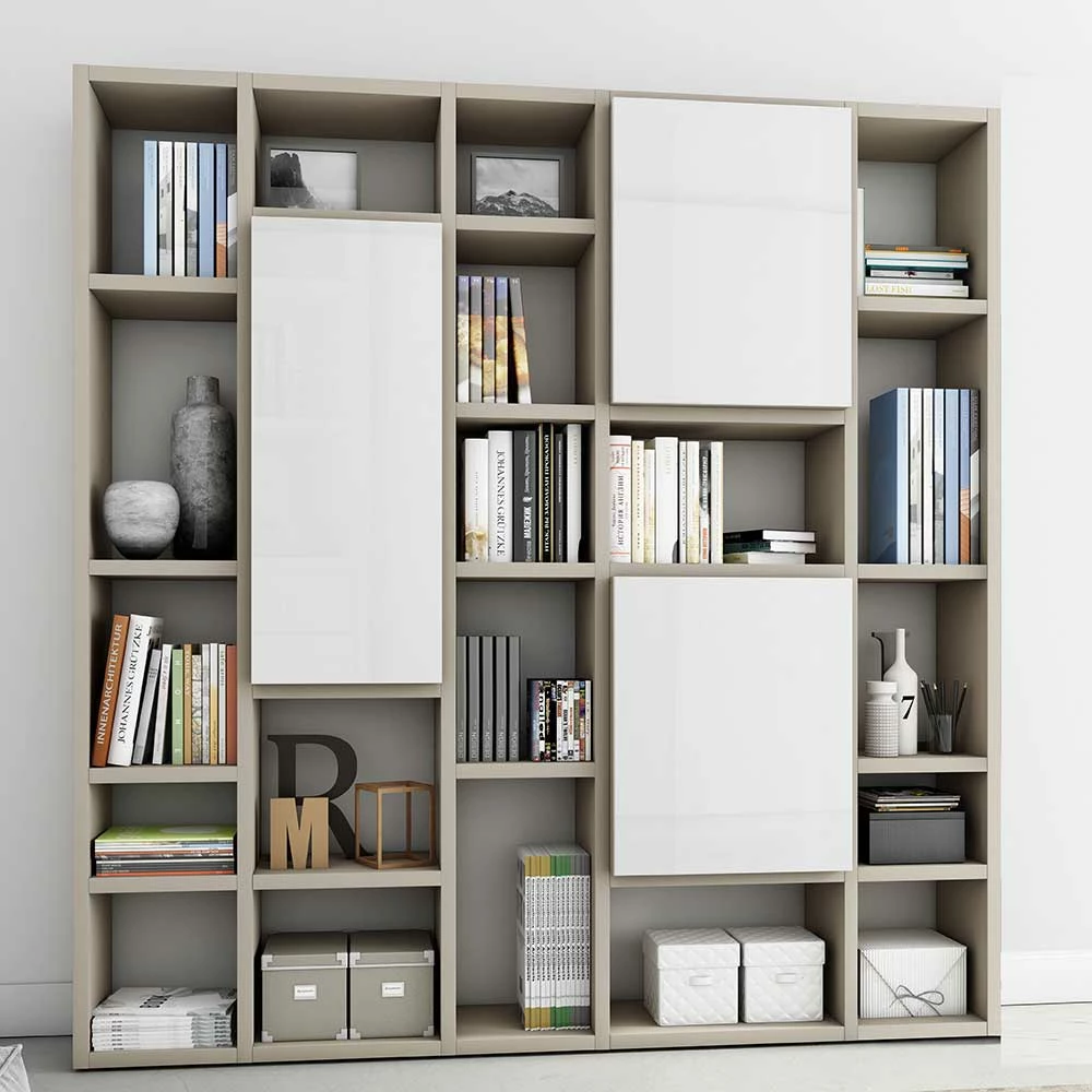 Wohnregal In Mattem Beige - Miclesias 1 Wohnregal In Mattem Beige - Miclesias