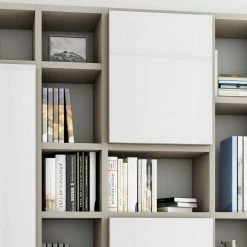 Wohnregal In Mattem Beige - Miclesias 5 Wohnregal In Mattem Beige - Miclesias -Gosy-shop wohnregal in mattem beige mit hochglanz fronten in weiss miclesias 03