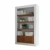 Zweifarbiges Wohnraumregal 110x191x43 - Heres -Gosy-shop zweifarbiges wohnraumregal 110x191x43 in weiss glanz nussbaum dekor heres f
